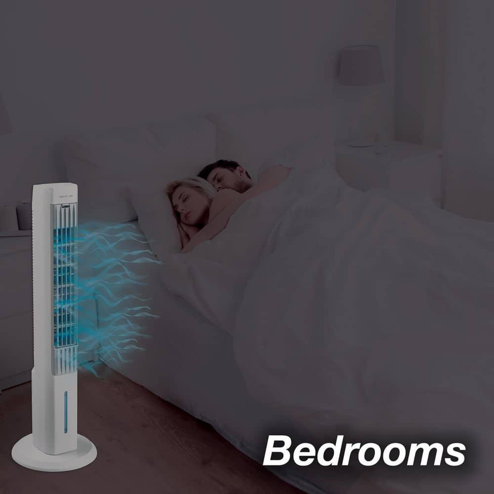 Arctic Air Tower +: Electric Portable Cooling Fan, Quiet Operation, 4 Speeds, Black, 103 CFM, No Assembly Required