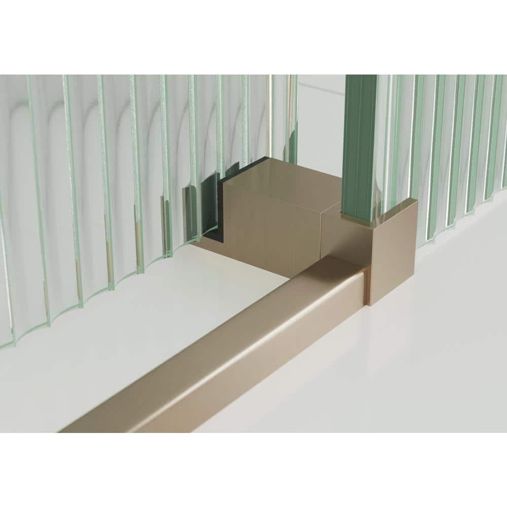 Galaxy 56 - 60 in. x 60 in. Fully Frameless Fluted Sliding Bathtub Door