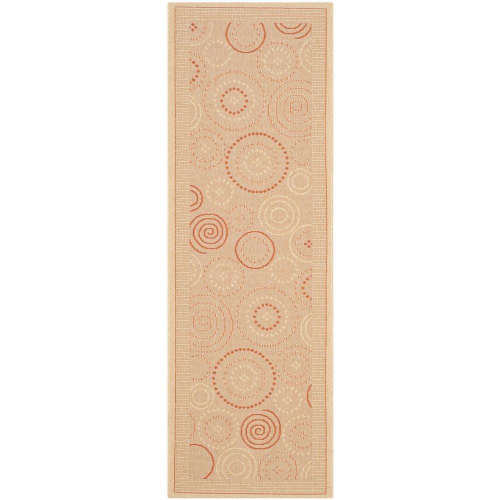 Courtyard CY1906 Power Loomed Indoor and Outdoor Runner Rug - Natural/Terra - 2'3"x6'7" - Safavieh