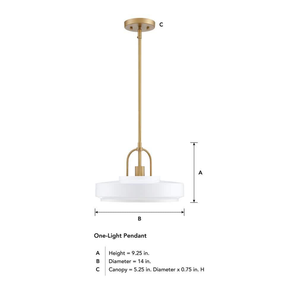 Designers Fountain Odea 14 inch 1-Light Matte White Transitional Pendant Light, D295M-14P-MW