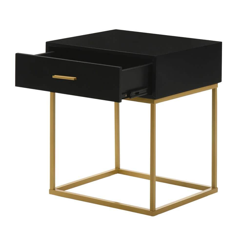 LuXeo LuXeo Catalina One Drawer Nightstand with Mustard Gold Legs