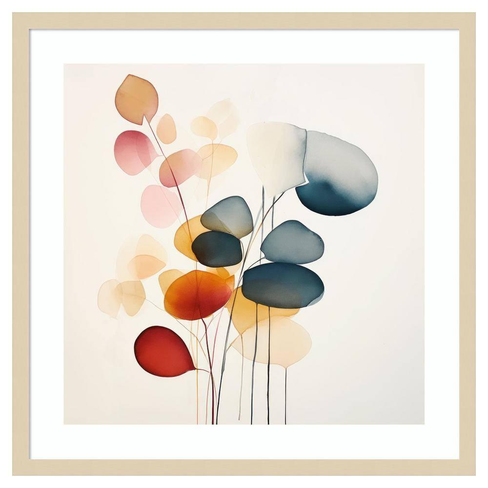 Amanti Art 25"x25" Fluid Floral Artistry II by Irena Orlov Wood Framed Wall Art Print