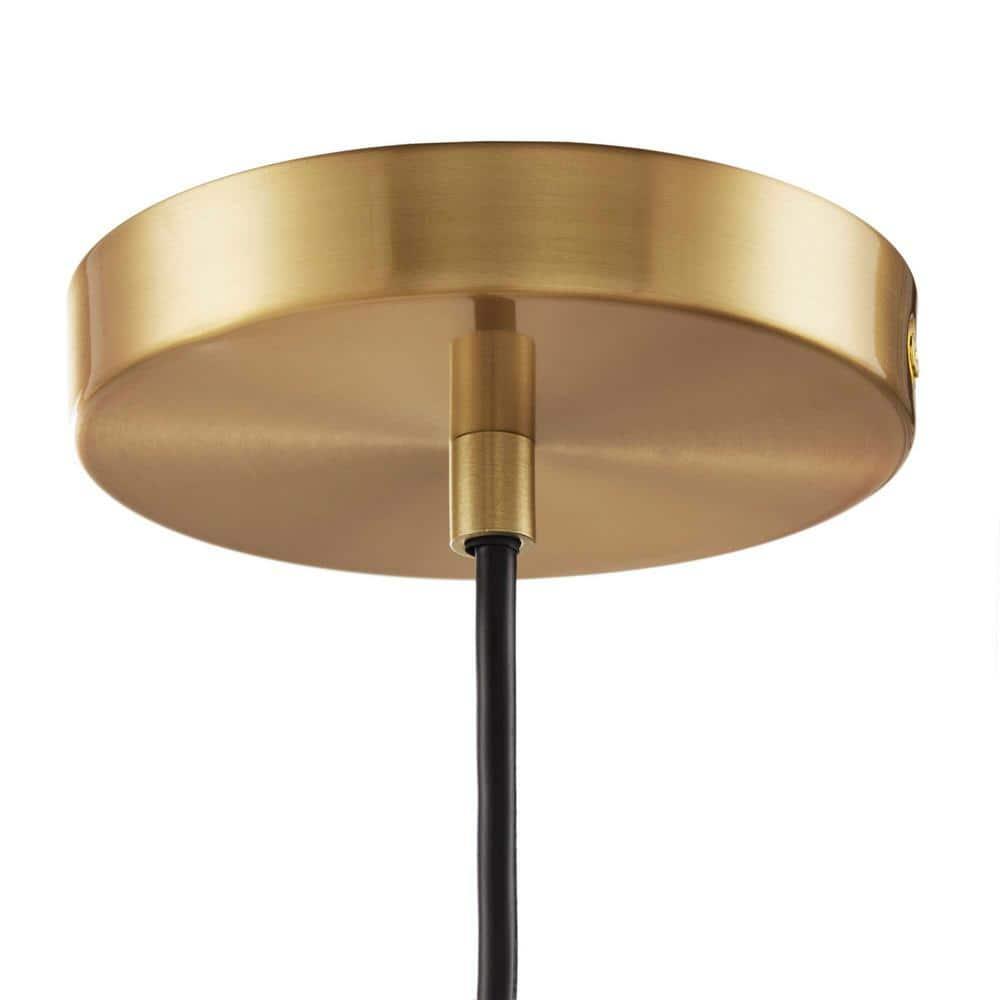 Hampton Hill Auburn Pendant Kitchen Lighting for Dining Room, Industrial Kitchen Lights, Hand-Blown Glass Bell Shaped Pendant Light for Kitchen Island, Foyer, Bedroom, 9" Dia x 95.5" H, Gold/Amber