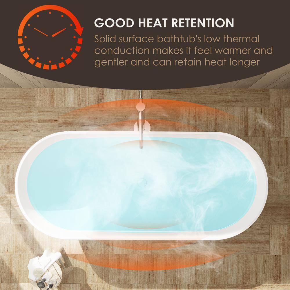 Ryder 68.9'' x 29.5'' Freestanding Soaking Stone Rein Bathtub