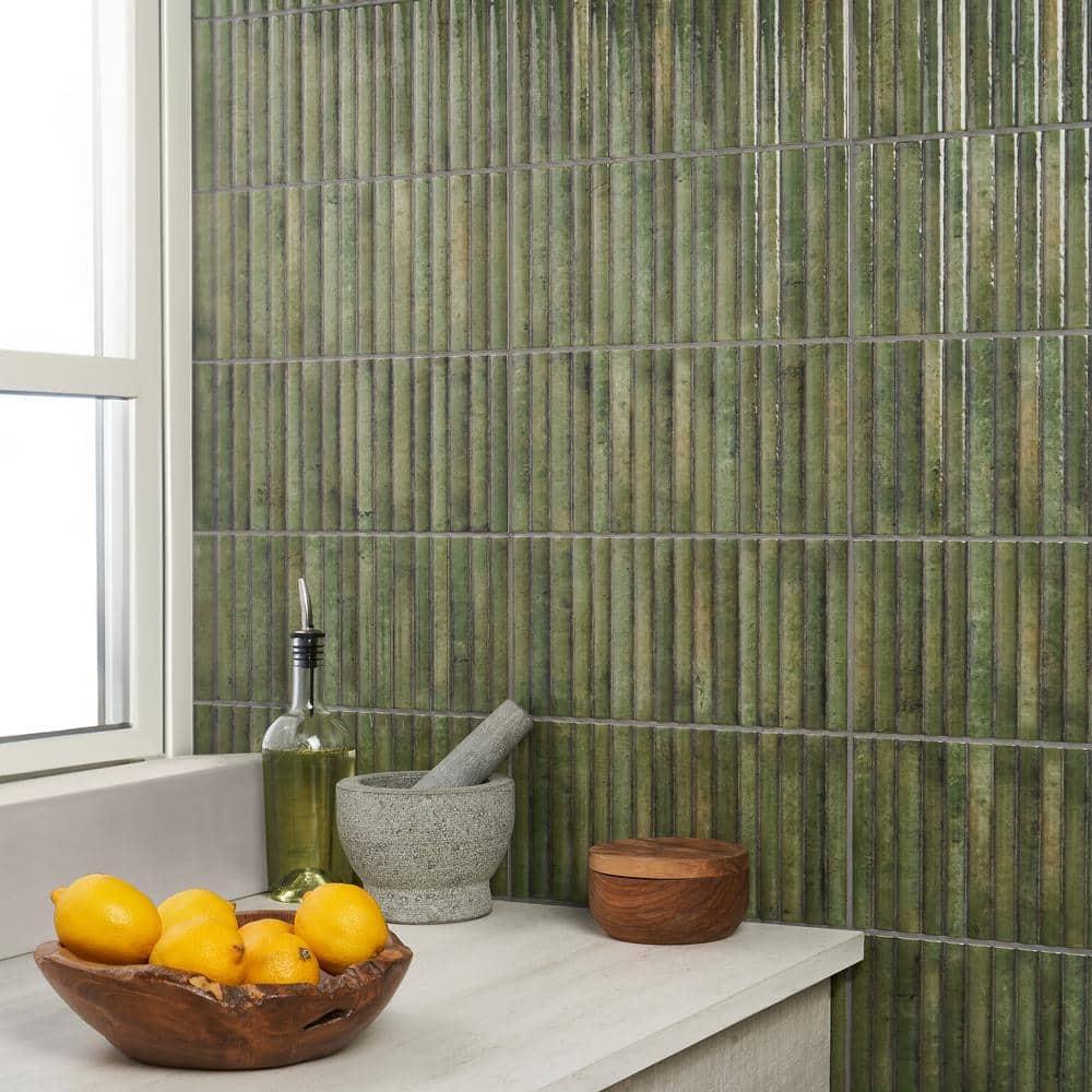 Canu 5.9 In. x 11.81 In. Polished Fluted Ceramic Subway Wall Tile (9.68 Sq. Ft. / Case)