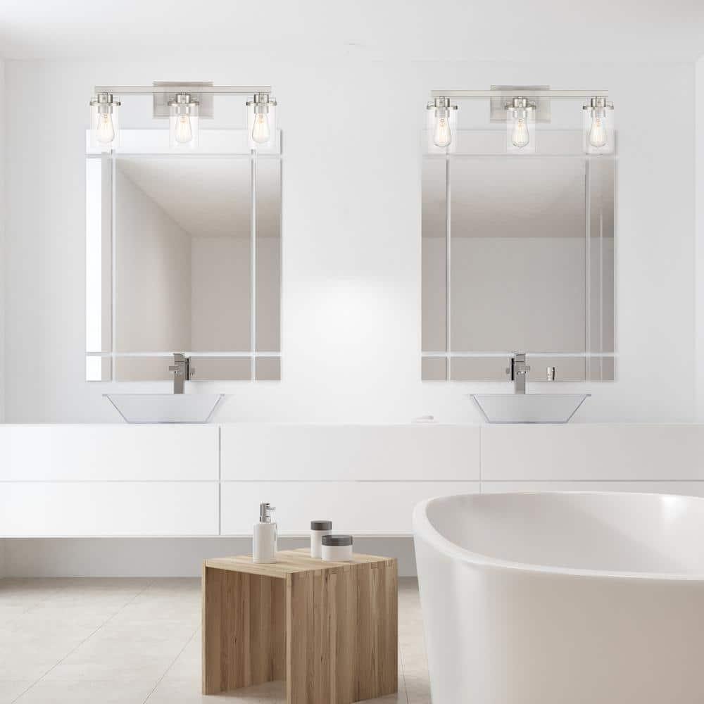 93303-BN-Designers Fountain-Jedrek - 3 Light Bath Vanity In Industrial Style-8.25 Inches Tall and 24 Inches Wide