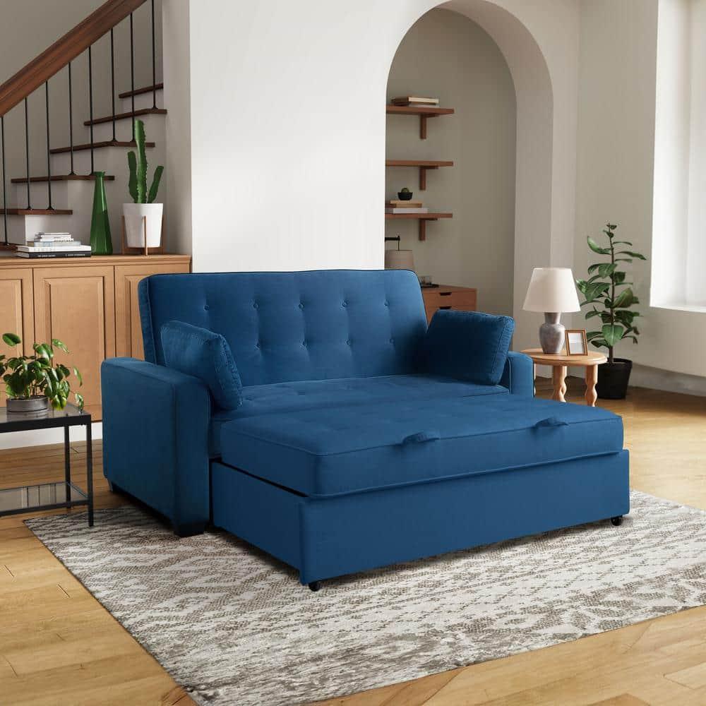 Serta Monroe 72.6" Queen Square Arm Tufted Back Convertible Sleeper Sofa with Cushions