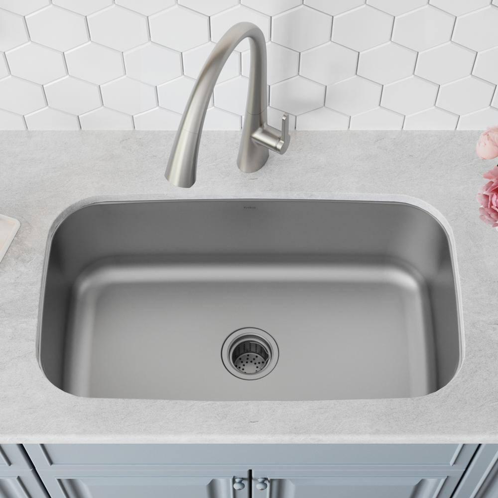 Kraus Premier 31.5-inch 18 Gauge Undermount Kitchen Sink with Waste Guard™ Garbage Disposal