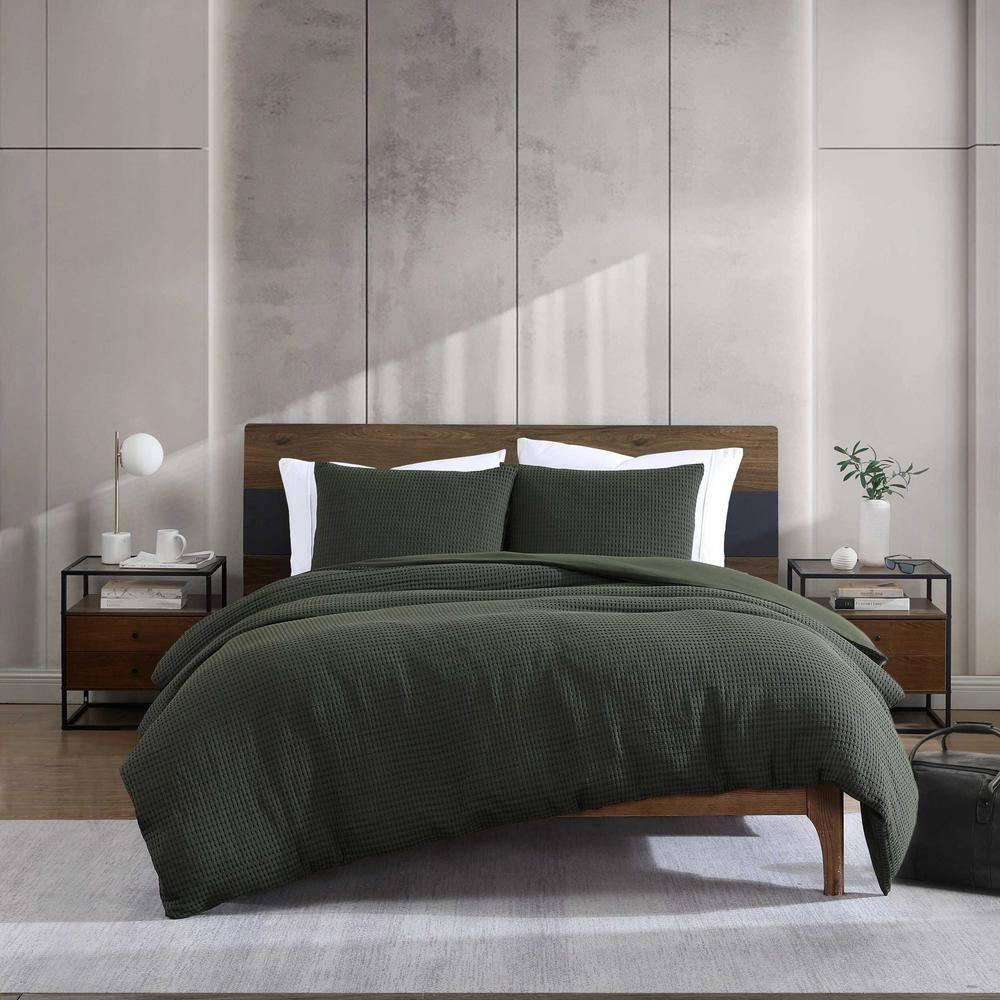 Kenneth Cole Solid Waffle Reversible Comforter Set