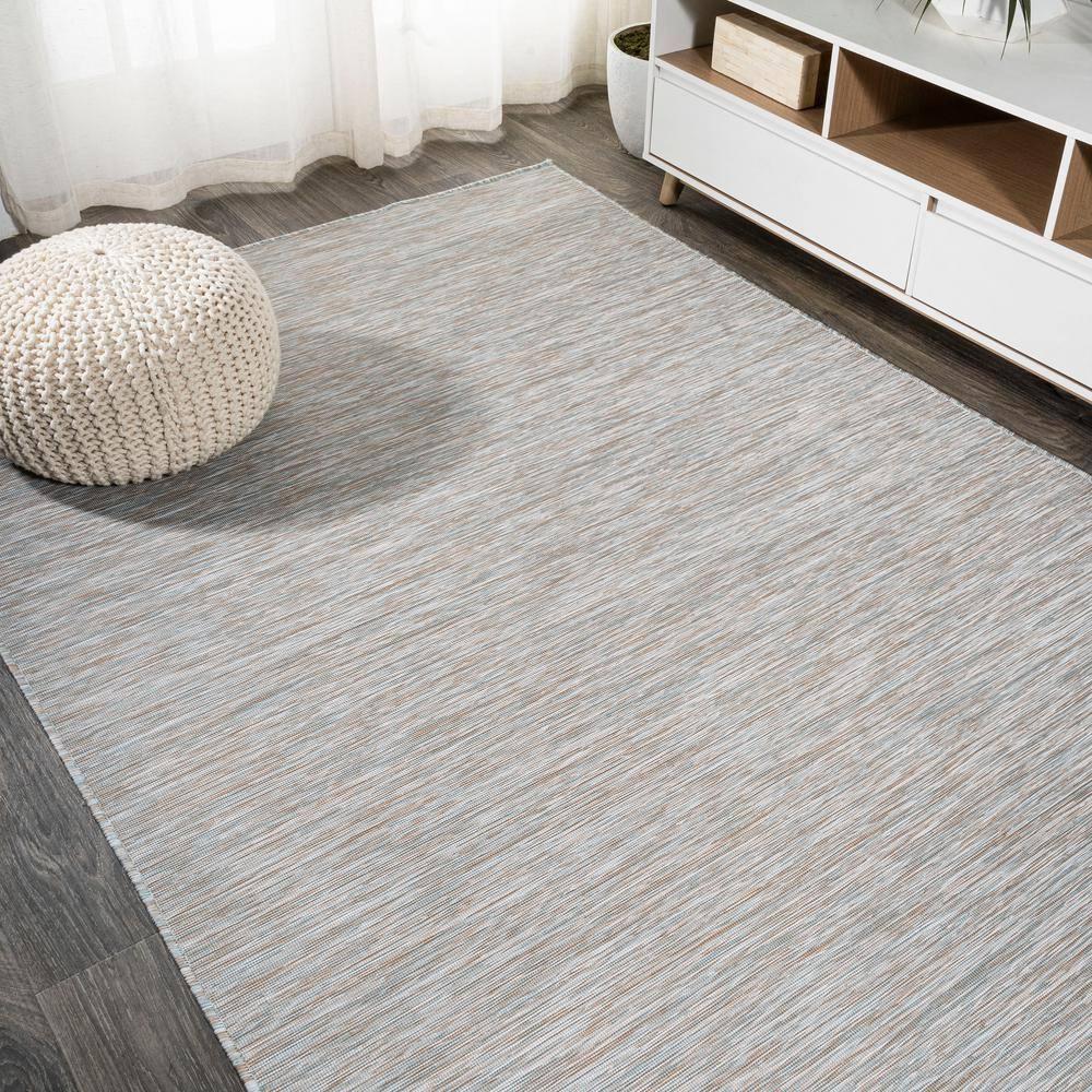 4'x6' Ethan Modern Flatweave Solid  Area Rug, Gray - JONATHAN Y