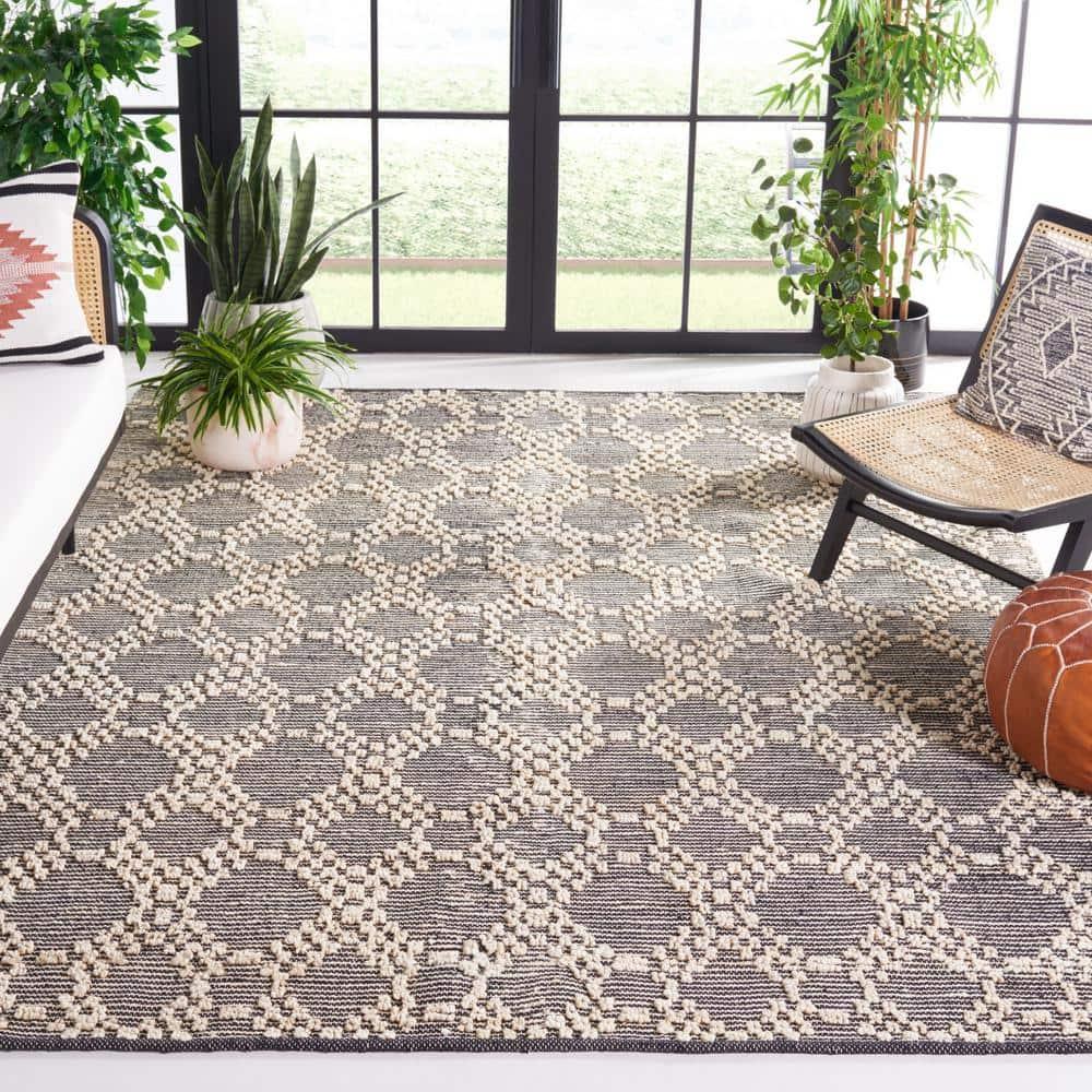 Natural Fiber NF383 Flat Weave Indoor Area Rug - Blush/Black - 8'x10' - Safavieh