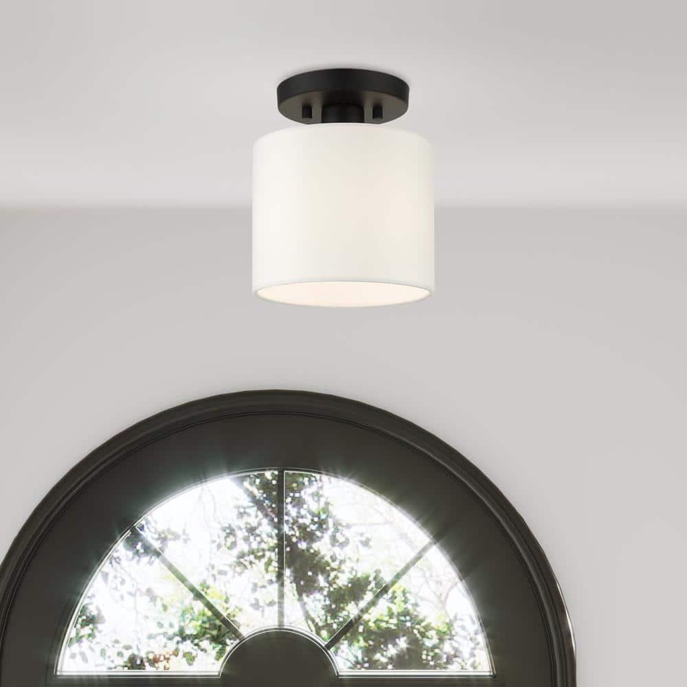 Livex Lighting Meridian 1 - Light Semi-Flush Mount in  Black
