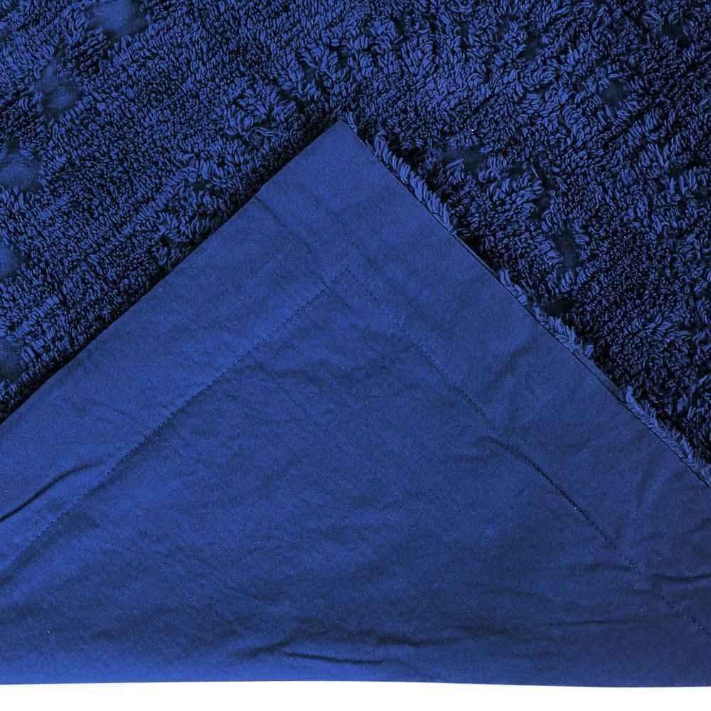 King Rio Collection 100% Cotton Tufted Unique Luxurious Floral Design Pillow Sham Navy - Better Trends