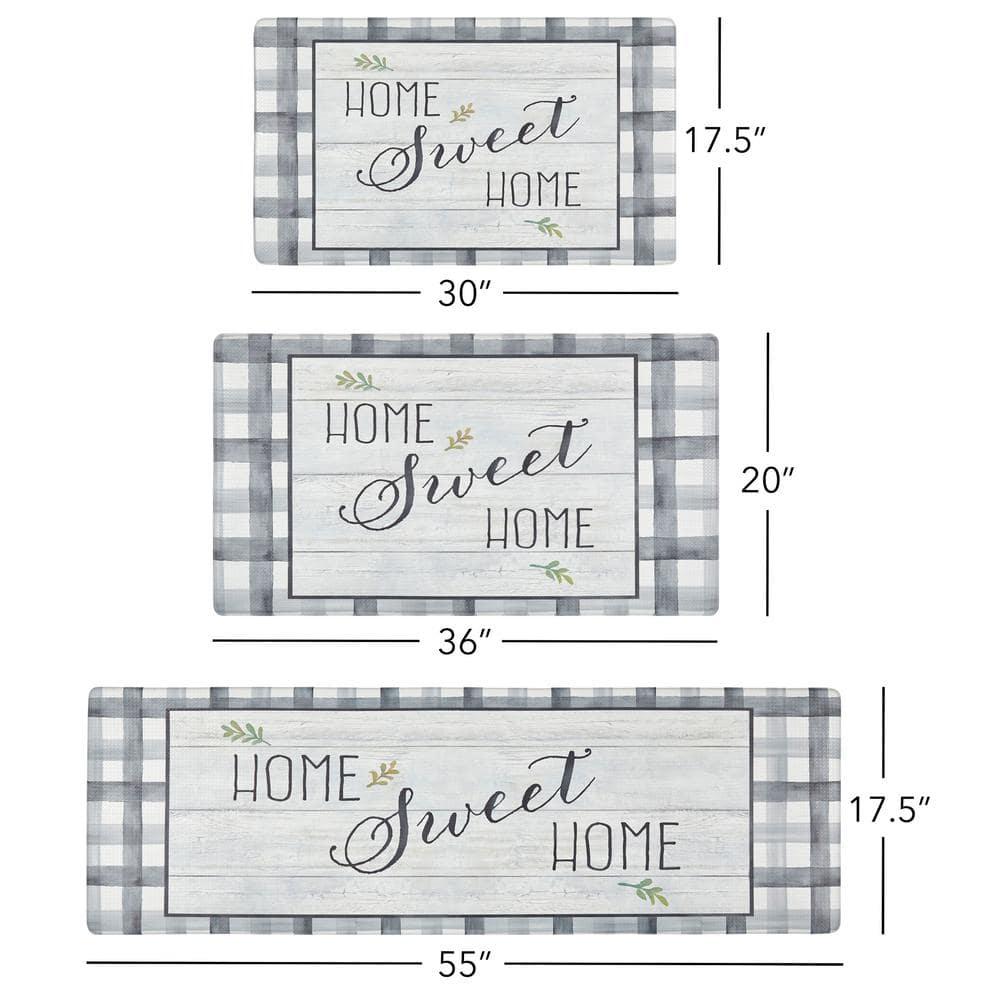 SoHome Cozy Living Home Sweet Home Farmhouse Buffalo Check Border Anti-Fatigue Mat
