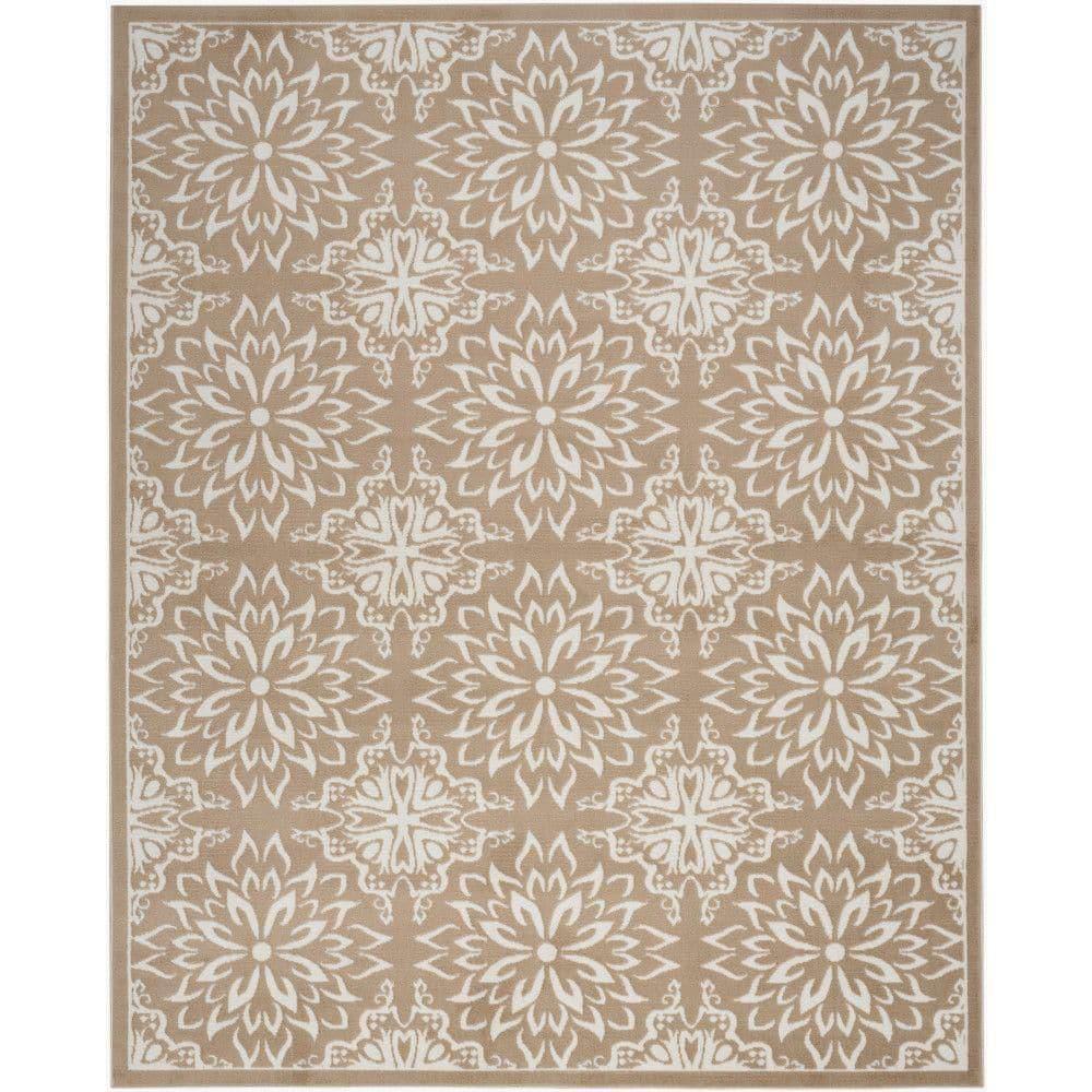 Nourison Jubilant Floral Transitional Indoor Rug Taupe 7'10"x9'10"
