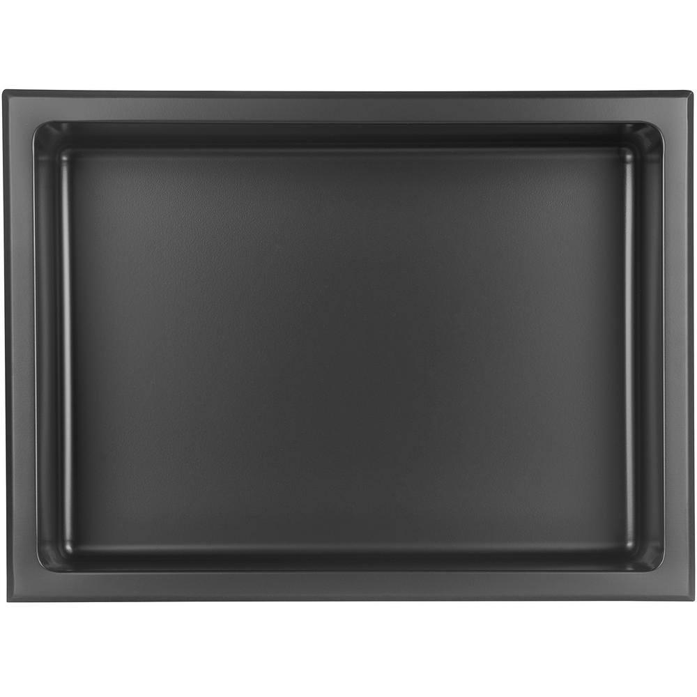16 in. W x 12 in. H x 4 in. D 18-Gauge Bathroom Shower Wall Niche in Matte Black