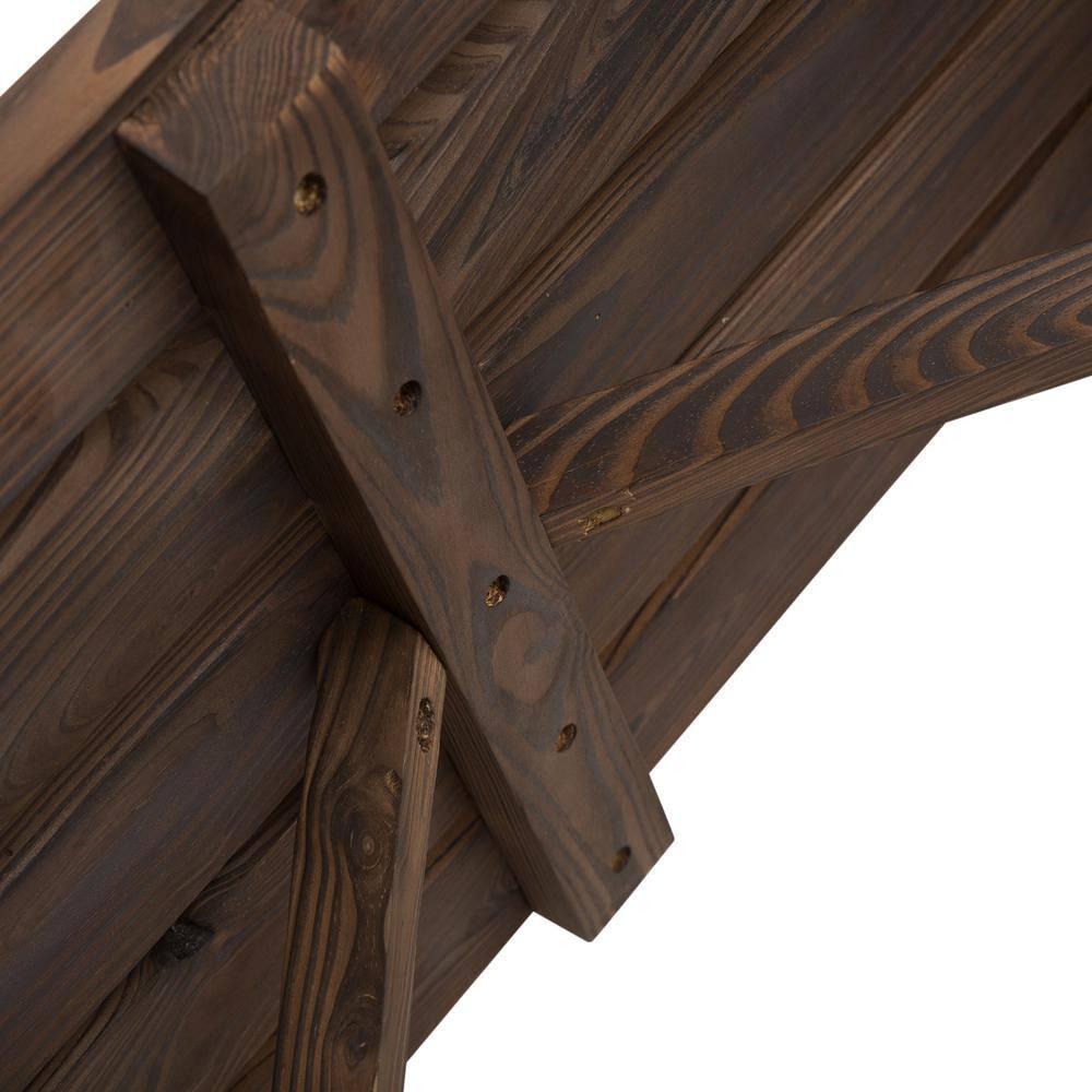 Outsunny 2-Person Wooden Garden Bench, Outdoor Wagon Wheel Porch Bench for Backyard Garden, Support 550 LBS, Rustic Country Style, Brown