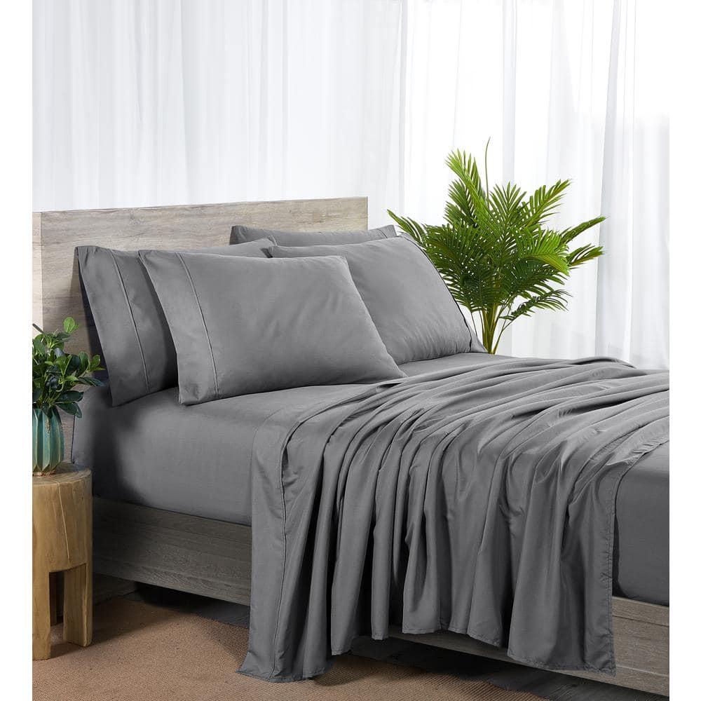 Bed Bath Fashions Bibb Home 2000 Count 6-Piece Rayon From Bamboo Sheet Set with Snug Grip