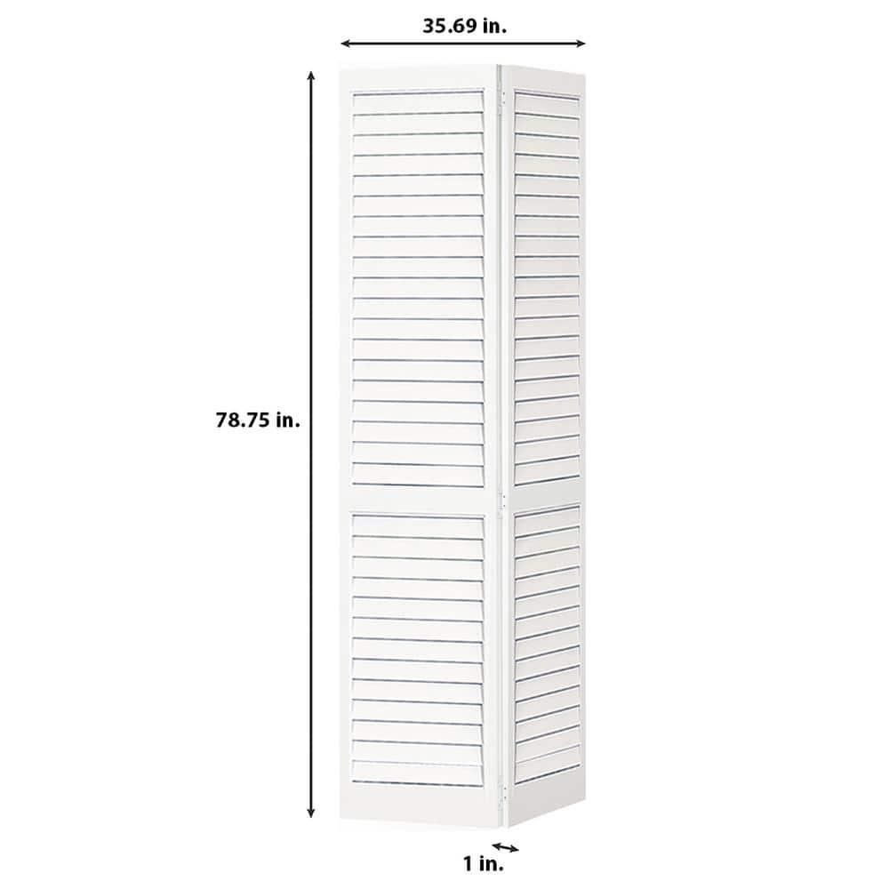 Kimberly Bay Louvered Wood Painted Plantation Bi-Fold Door