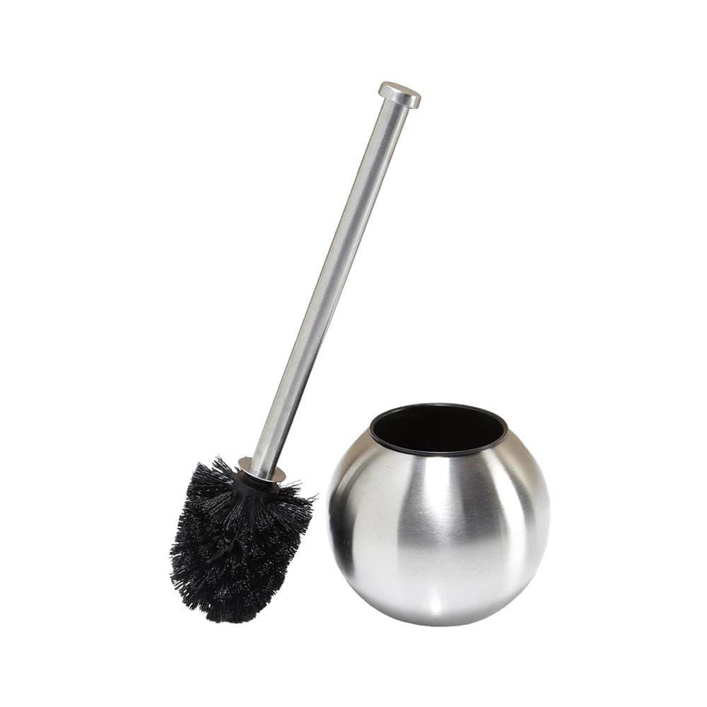 Globe Design Toilet Brush and Holder Stainless Steel - Bath Bliss