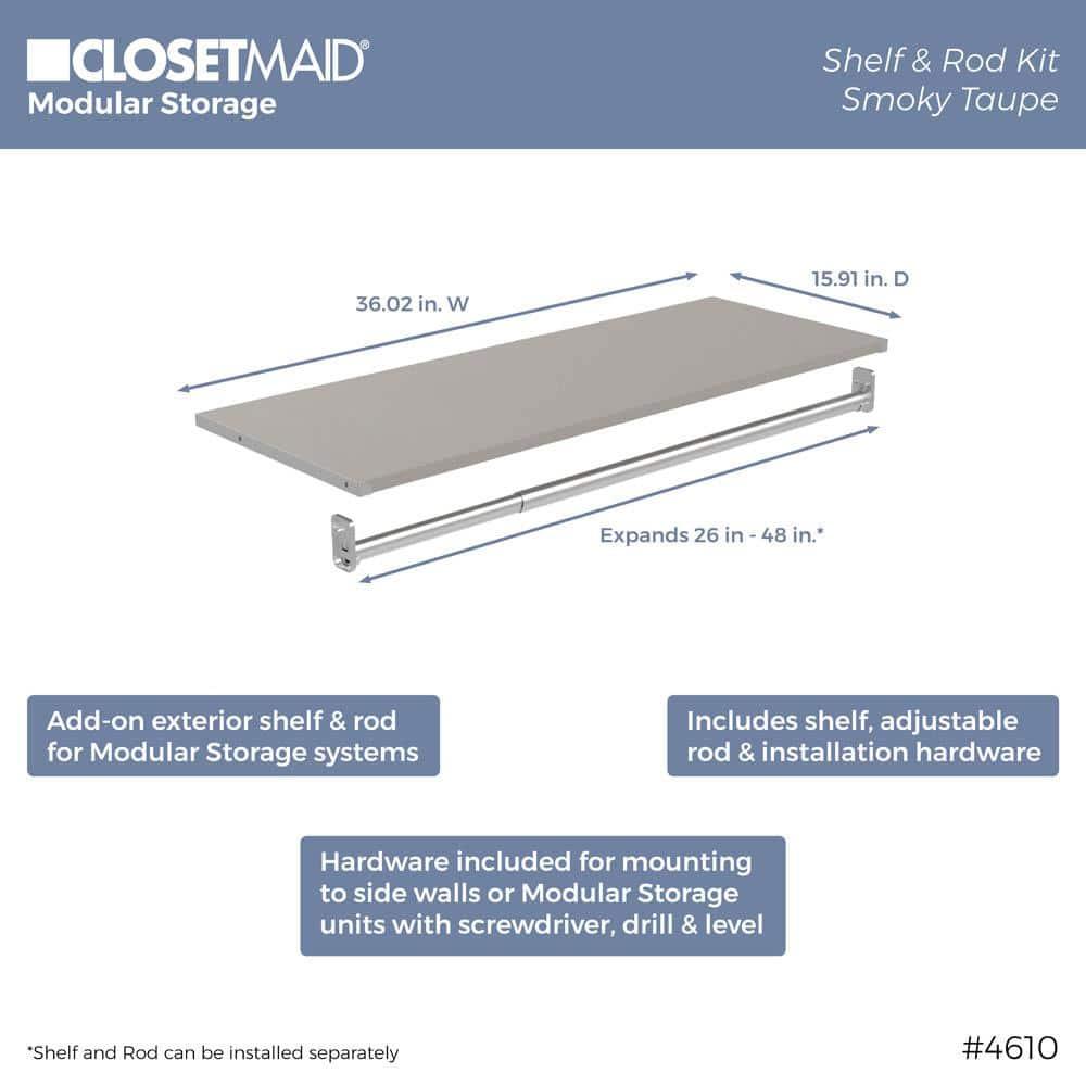 Modular Storage 36.02" W Shelf & Closet Rod