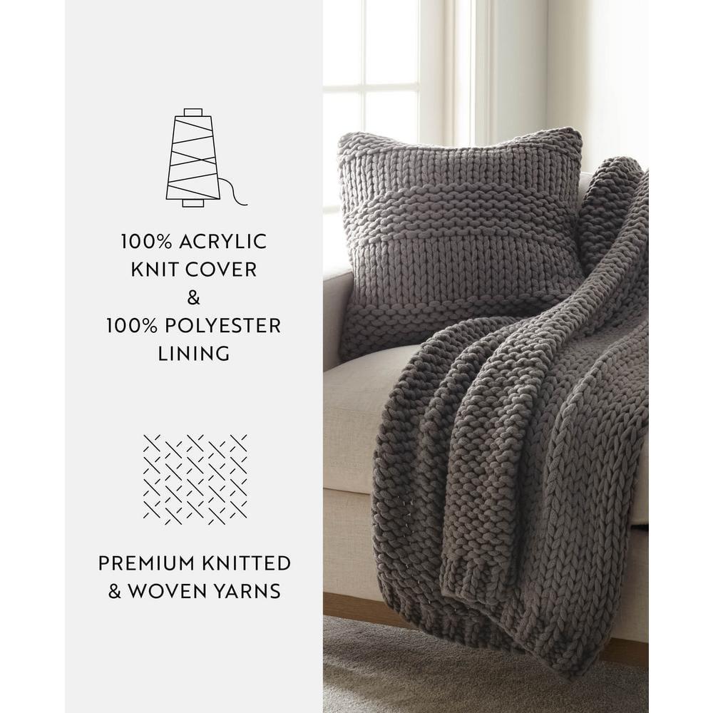 Becky Cameron Cozy Chunky Knit Acrylic Decor Throw Pillow