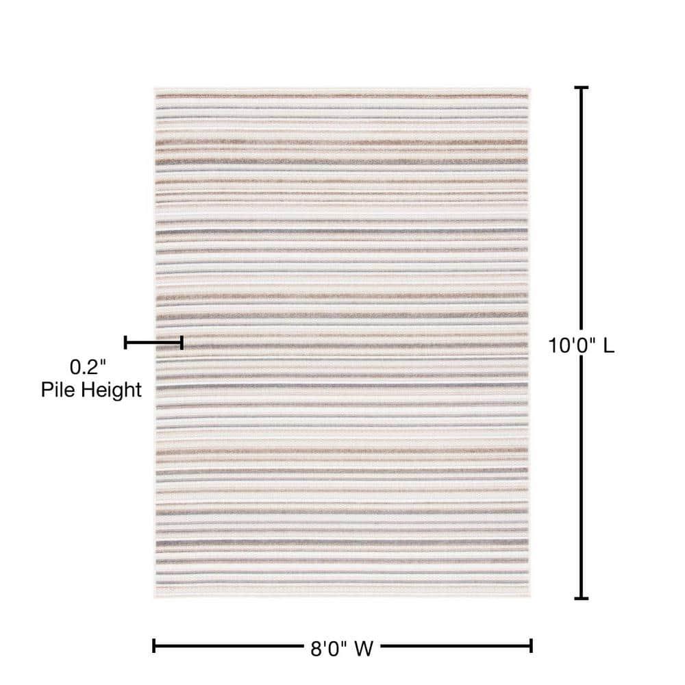 Cabana CBN323 Loomed Indoor Area Rug - Ivory/Grey - 8'x10' - Safavieh