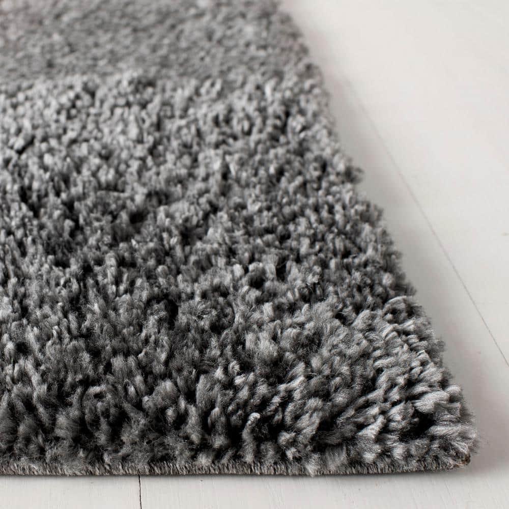 August Shag 900 AUG900 Power Loomed Indoor Area Rug - Grey - 5'3"x5'3" - Safavieh