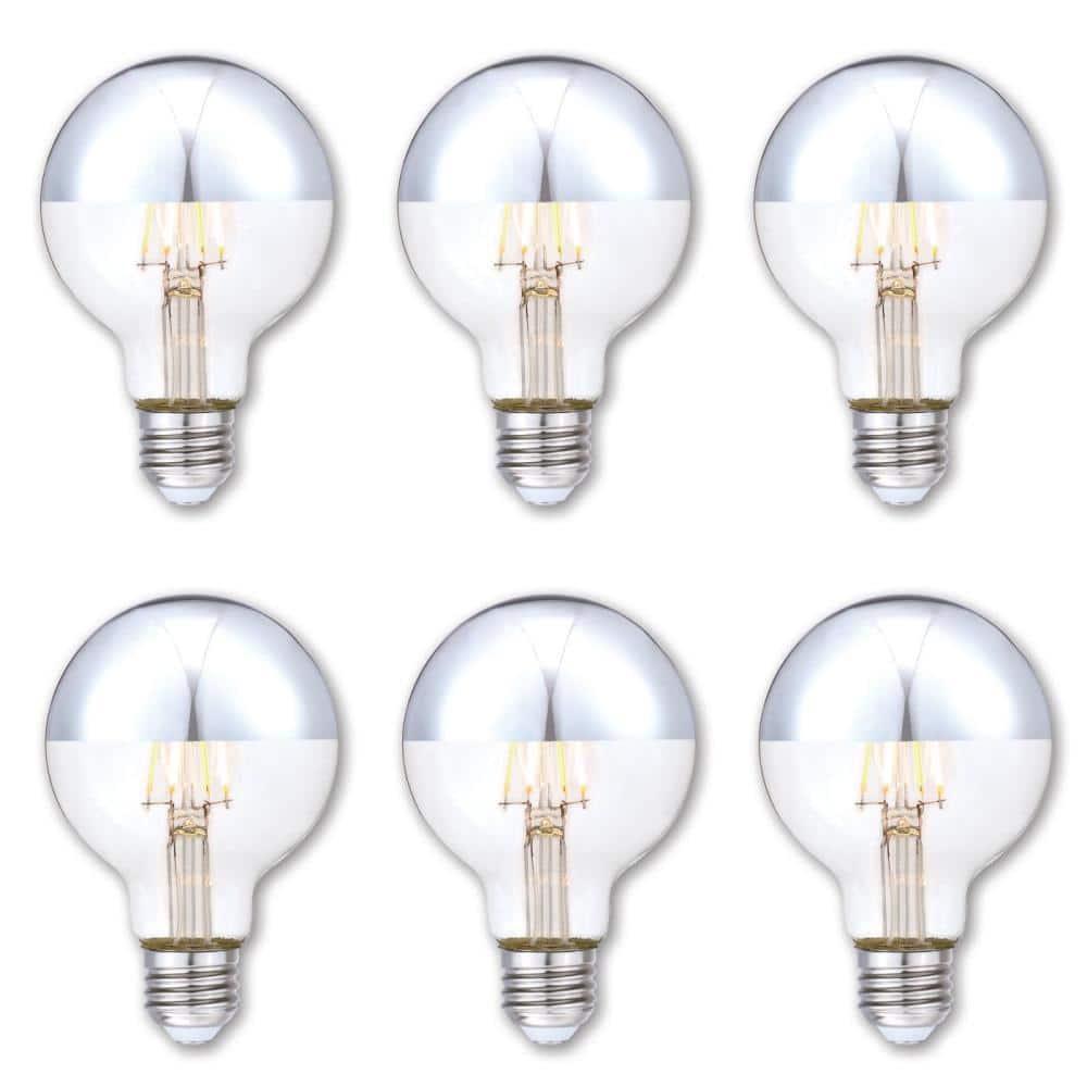 4.5 Watt (40-Watt Equivalent), Half Chrome G25 Dimmable LED Light Bulb, 6-Pack E26/Medium Base