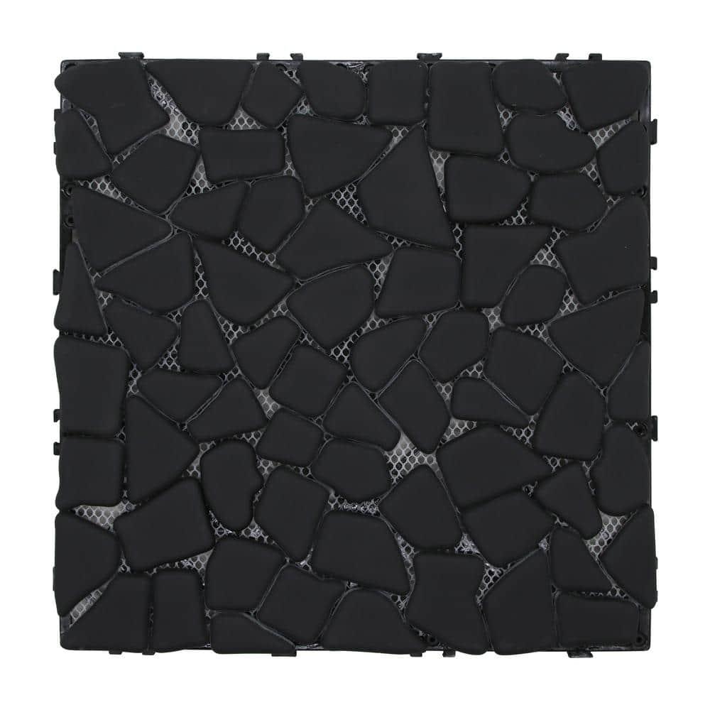 12'' L x 12'' W Stone Interlocking Deck Tile
