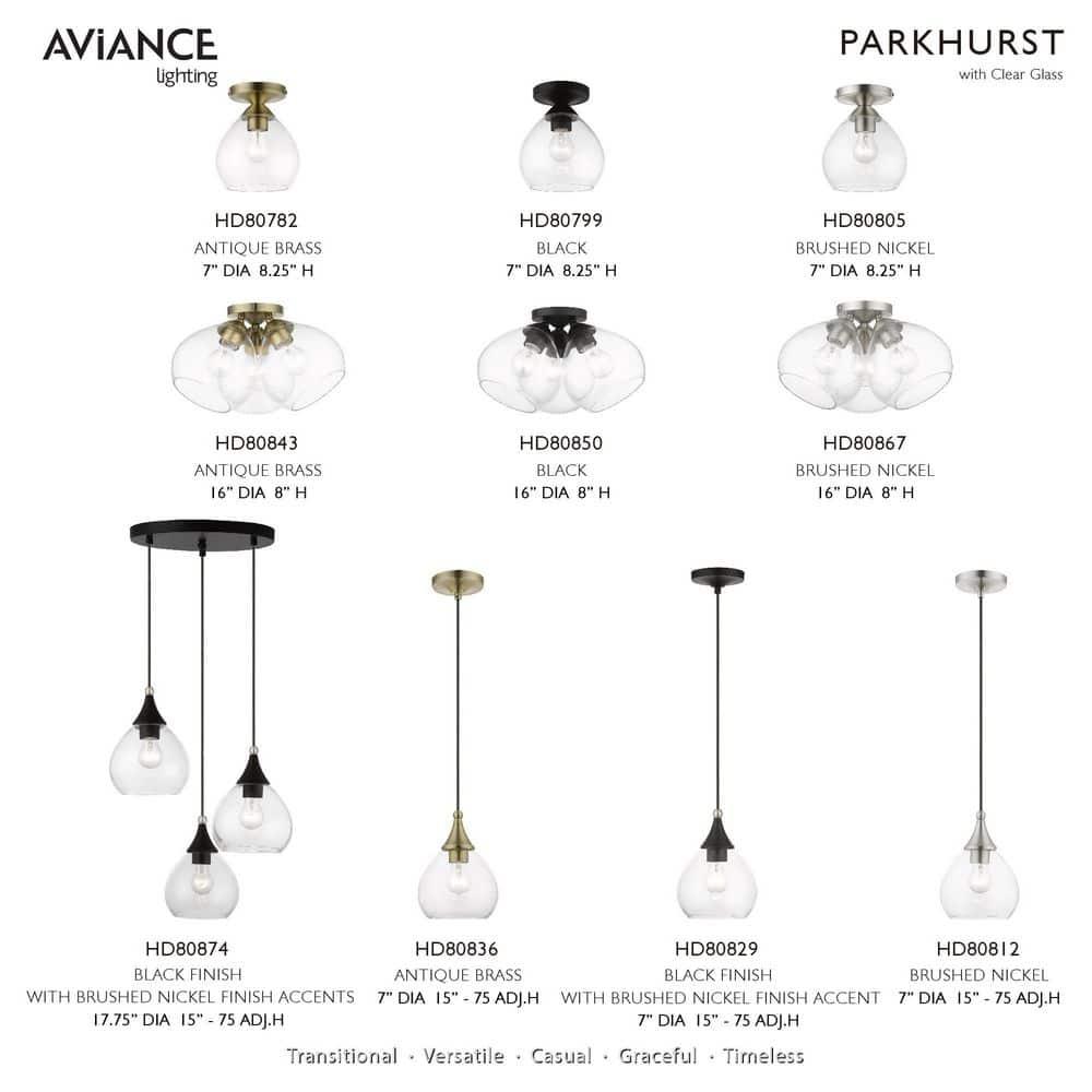 Livex Lighting Catania 3 - Light Pendant in  Black/Brushed Nickel