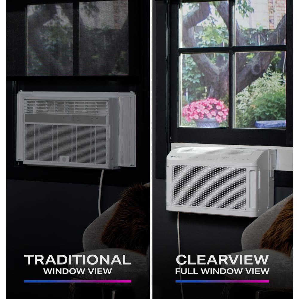 GE Profile ClearView 8300 BTU Smart Window Air Conditioner with Built-In Wi-Fi and Ultra-Quiet Operation for Medium Rooms (White)