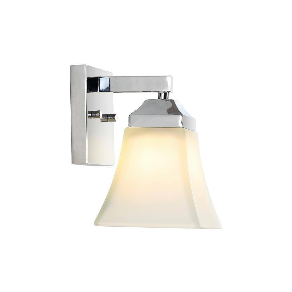 Staunton Chrome Polished 7.75" LED Vanity Light with Frosted Glass Shade