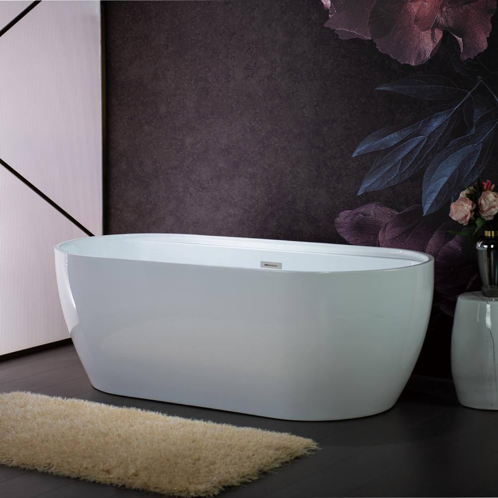 67" x 31.5" Freestanding Soaking Acrylic Bathtub
