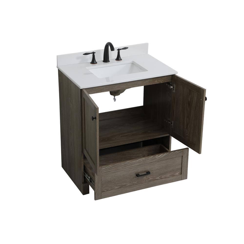 Elegant Kitchen and Bath Elegant Kitchen and Bath 30 Inch Single Bathroom Vanity with Backsplash