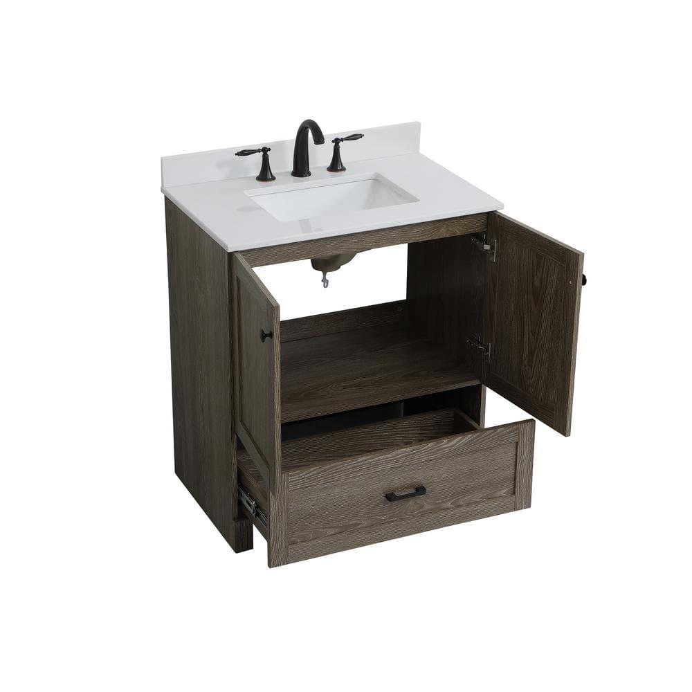 Elegant Kitchen and Bath Elegant Kitchen and Bath 30 Inch Single Bathroom Vanity with Backsplash