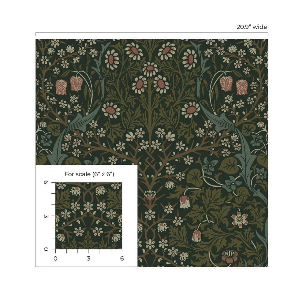 NextWall Greenery Victorian Garden Floral Peel and Stick Wallpaper