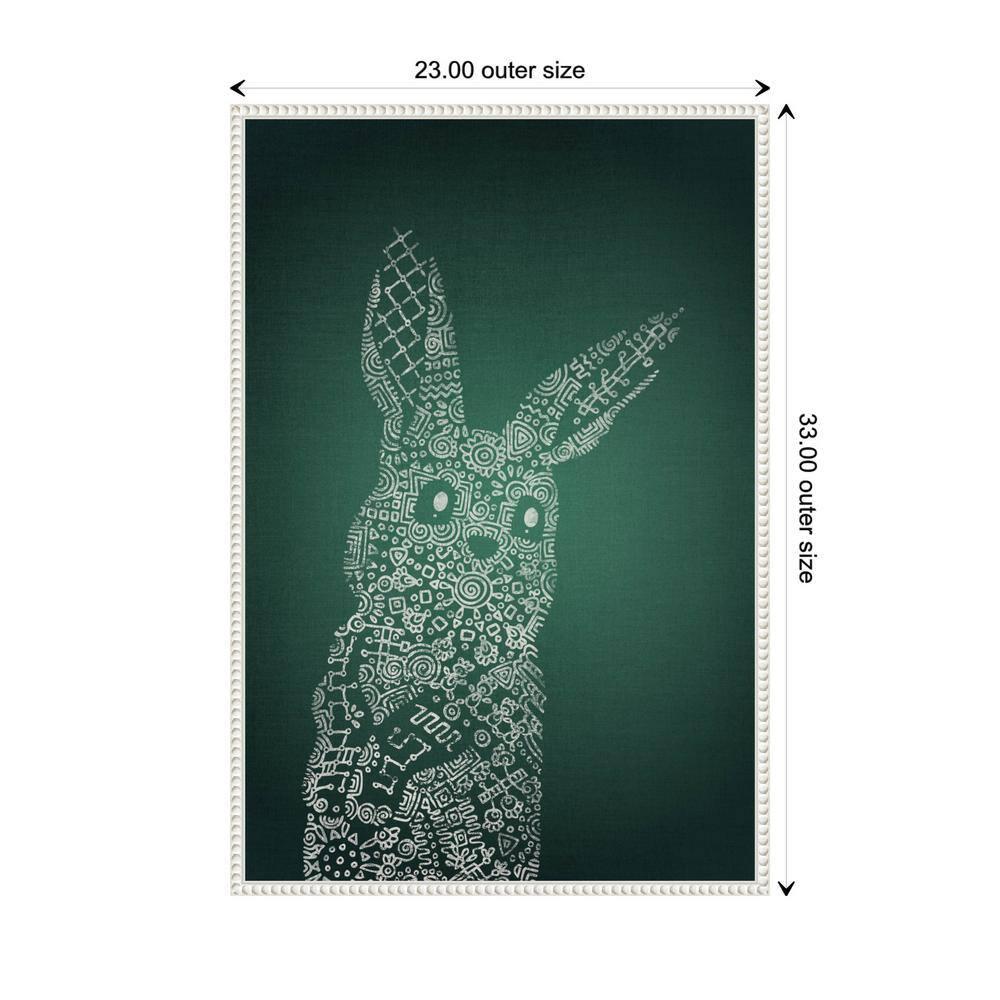 Amanti Art The Emerald Bunny by Ema Paraschiv Canvas Wall Art Print Framed 23 x 33-in.