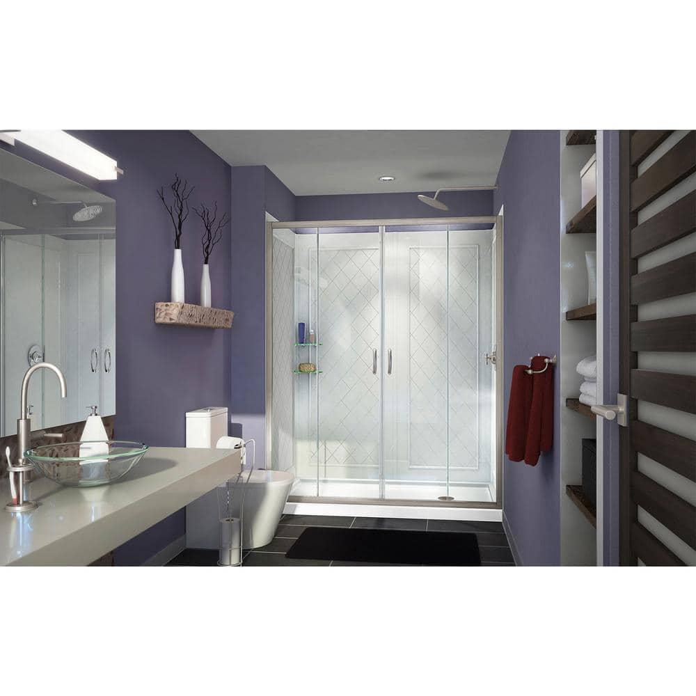 DreamLine Visions 60" x 30" x 76.75" Sliding Frameless Shower Door DL-6112R-04CL