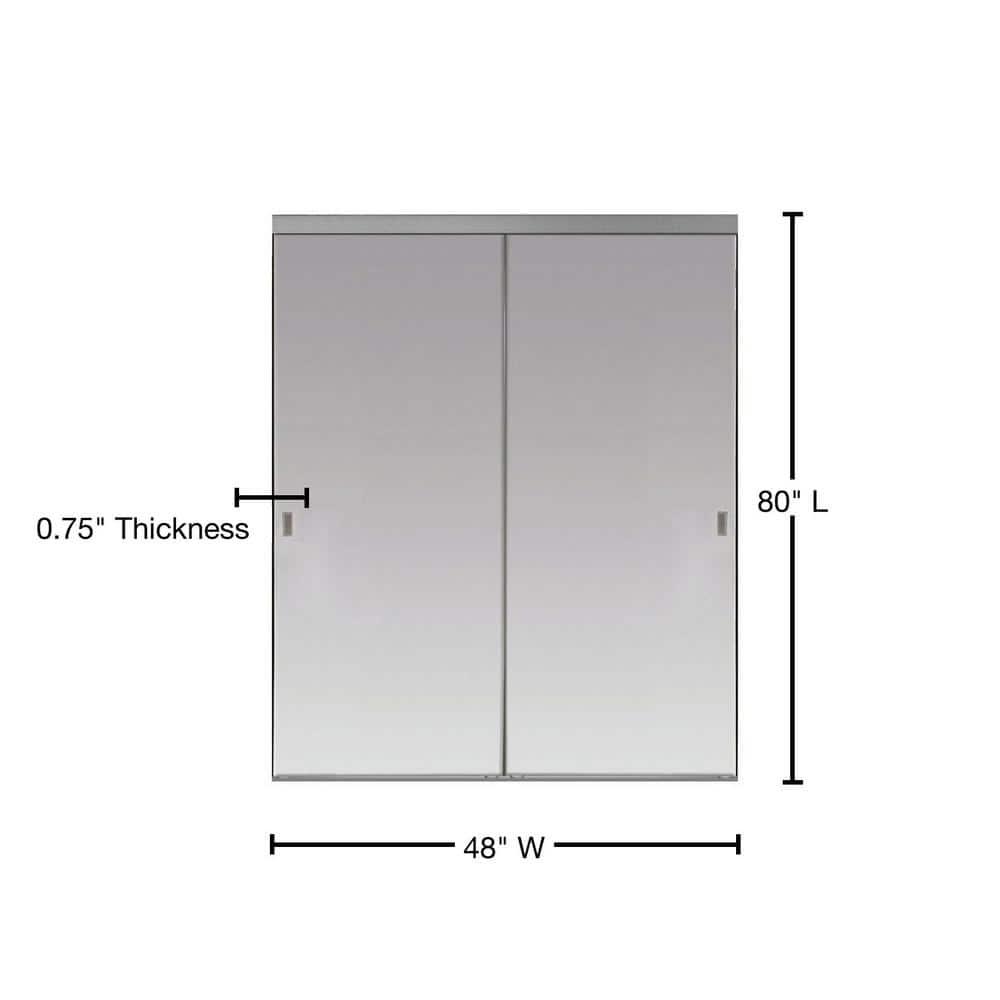 Custom Door and Mirror Solid + Manufactured Wood Mirrored Sliding Closet Doors