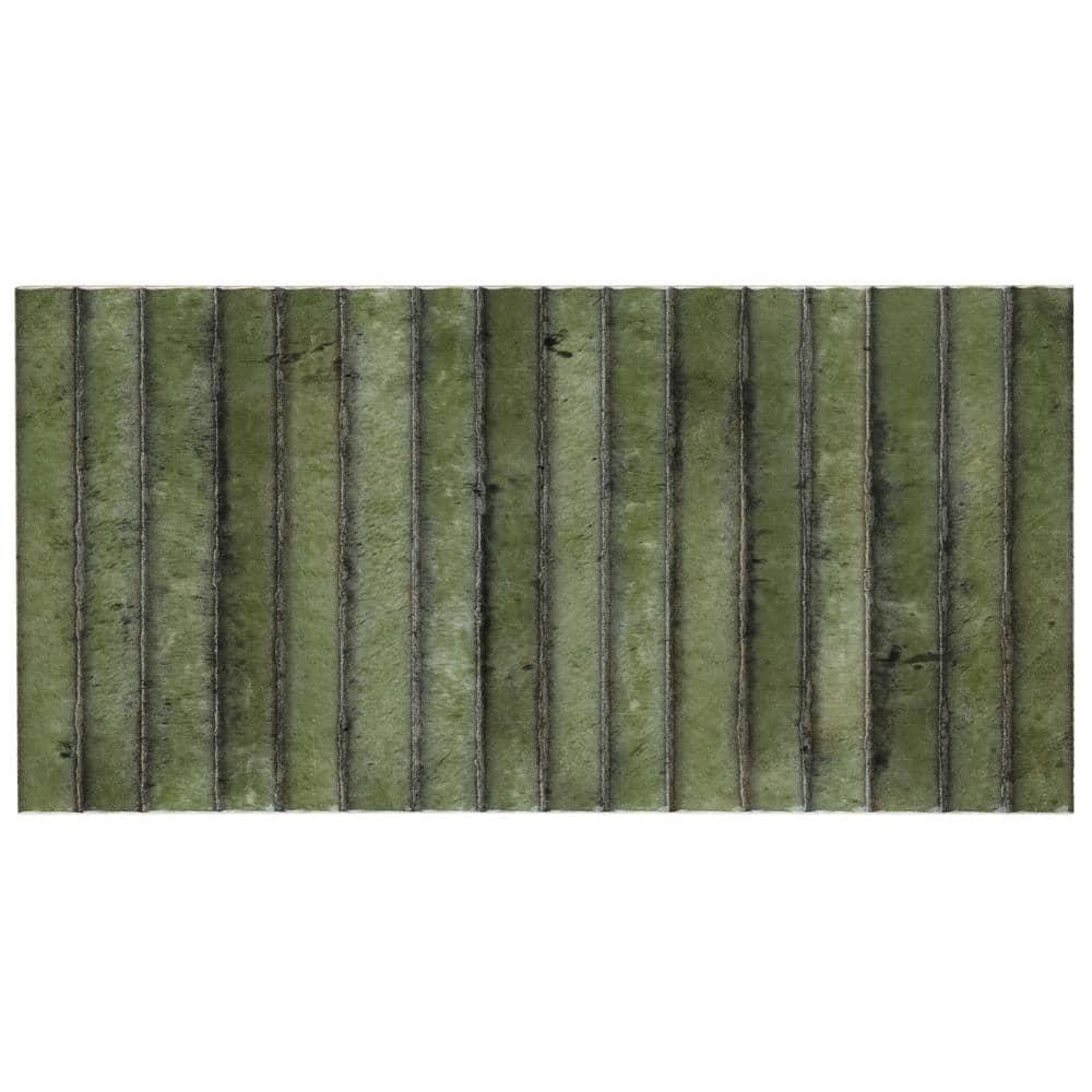 Canu 5.9 In. x 11.81 In. Polished Fluted Ceramic Subway Wall Tile (9.68 Sq. Ft. / Case)