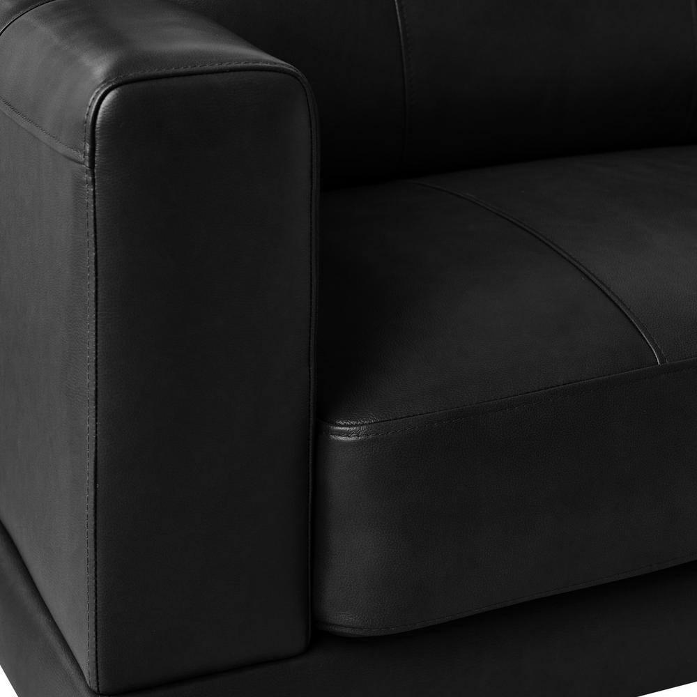 2pc Hanson Set Black - Picket House Furnishings: Leather Upholstery, Modern Sofa & Loveseat Combo