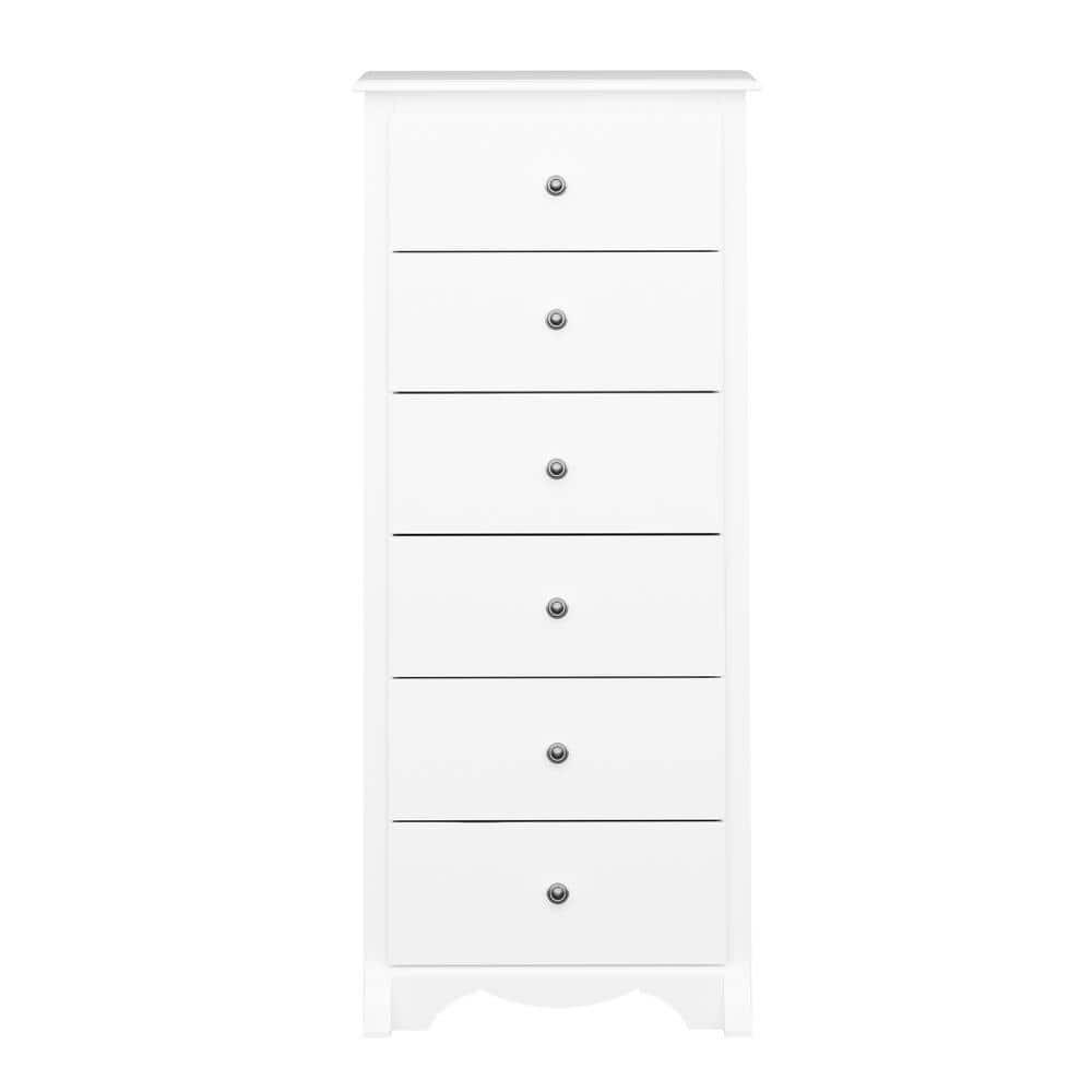 53" Monterey Vertical Dresser White - Prepac: Bedroom Storage, 6-Drawer Lingerie Chest