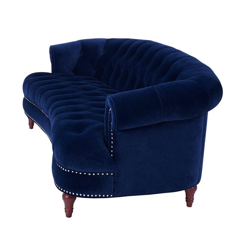 Jennifer Taylor Home La Rosa 84" Victorian Chesterfield Living Room Tufted Sofa Couch, Navy Blue