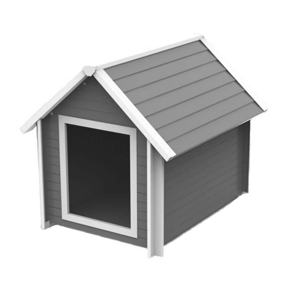 New Age Pet® ECOFLEX® Bunk Style Dog House for Large Dogs up to 80lbs - Durable, Weatherproof Outdoor Dog House with Elevated Floor for Ventilation, Easy Assembly, Non-Toxic Wood Plastic Composite