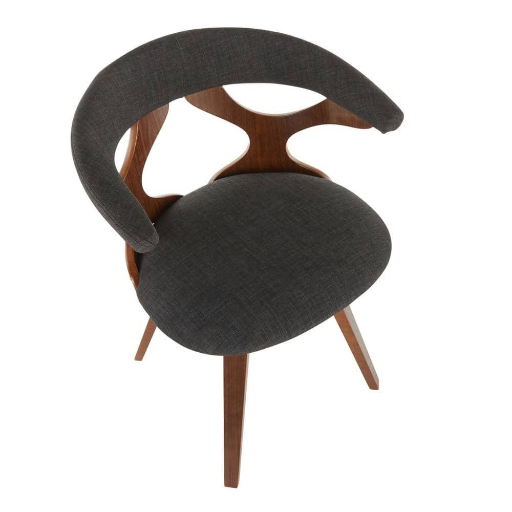 LumiSource Walnut Wood, Charcoal Fabric Gardenia Chair