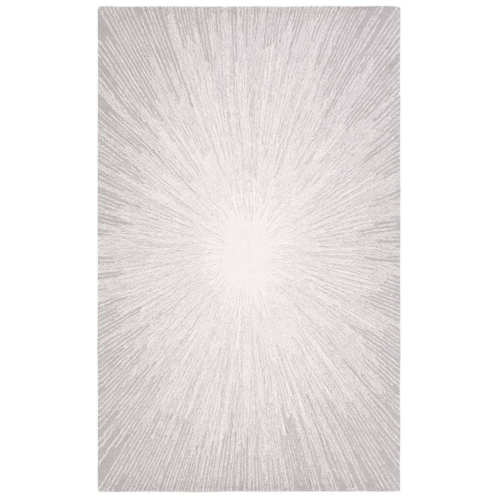 SAFAVIEH Abstract Olivera Radiate Area Rug, Ivory/Silver, 4' x 6'
