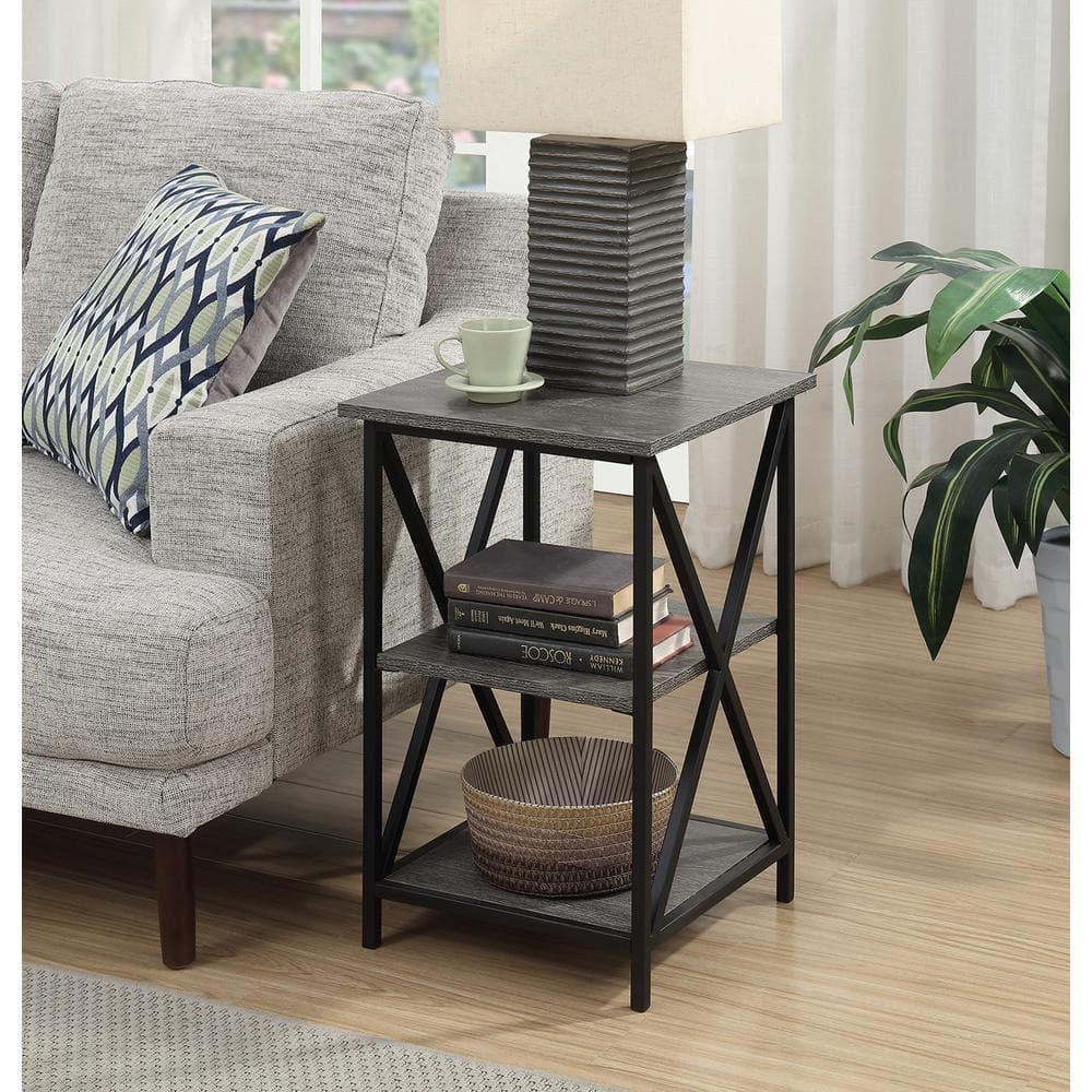 Tucson 3 Tier End Table, Weathered Gray