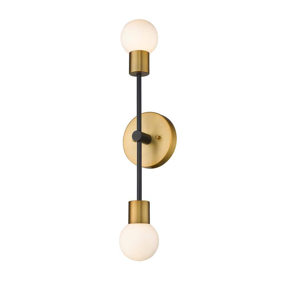 Z-Lite Neutra 2 - Light Wall Light in  Matte Black/Foundry Brass