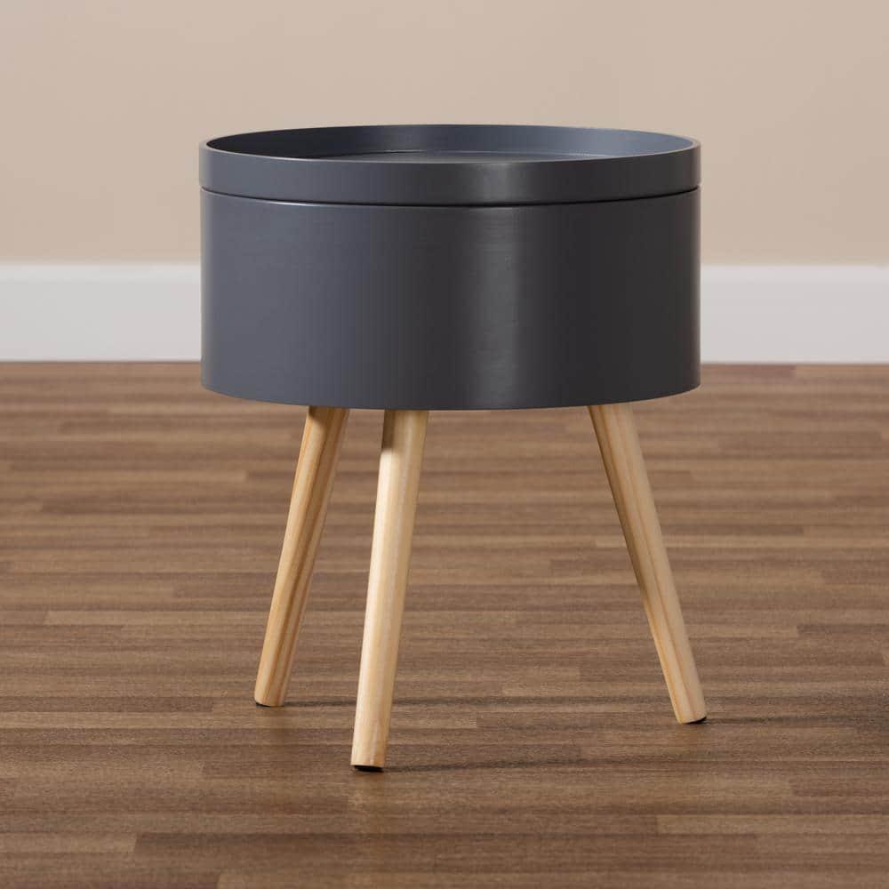 Jessen Wood Nightstand with Removable Top Gray - Baxton Studio